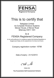 FENSA Certificate